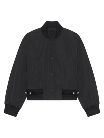 Givenchy Voyou Varsity Jacket In Cotton Taffetas In Black