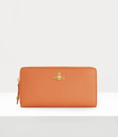Vivienne Westwood Zip Round Wallet In Orange