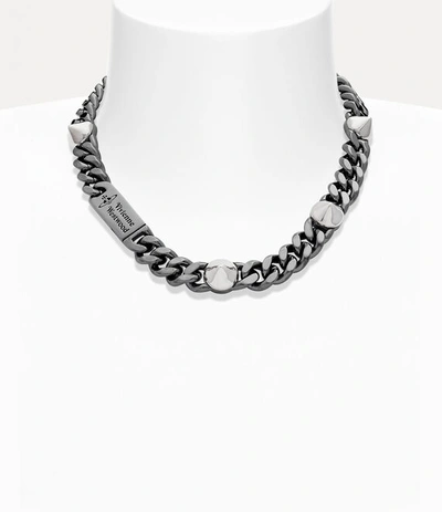 Vivienne Westwood Man. Elettra Necklace In Ruthenium-platinum-black-patina