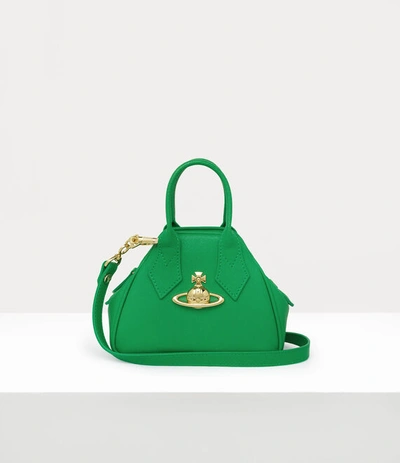 Vivienne Westwood Saffiano Mini Yasmine Handbag In Bright-green