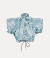 Vivienne Westwood Cropped Football Heart Shirt In Blue-coral