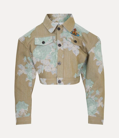 Vivienne Westwood Cropped Denim Boxer Jacket In Roses