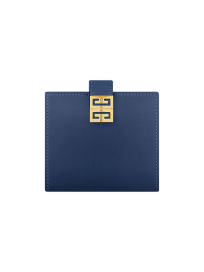 Givenchy Women's Small 4g Wallet In Box Leather In Navy