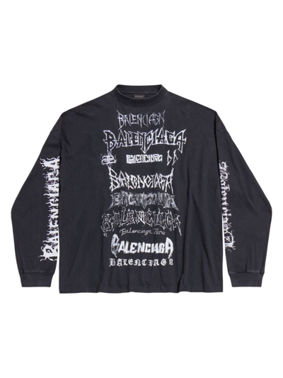 Balenciaga Diy Metal Long Sleeve Medium Fit T-shirt In Black