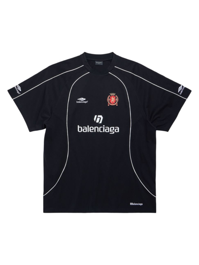 Balenciaga Paris Soccer Oversized T-shirt In Black