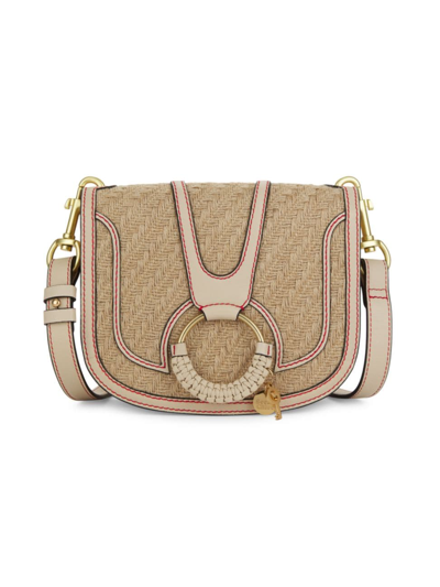 Chloé Women's Hana Woven Crossbody Bag In Straw Beige