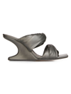 RICK OWENS WOMEN'S CANTILEVER LEATHER TWISTED SANDALS