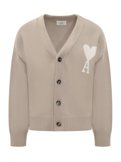 Ami Alexandre Mattiussi Off White Adc Cardigan In Grey