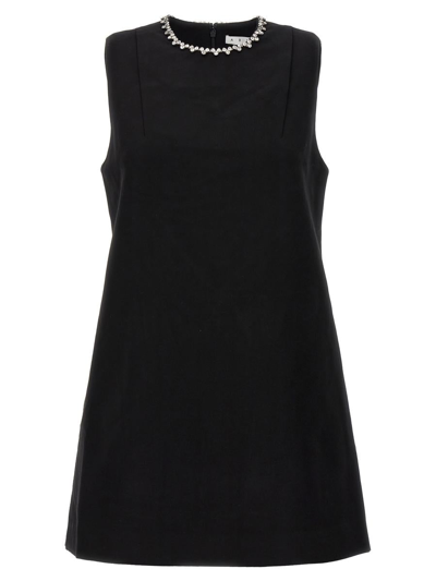 Area Crystal Heart Back Dress In Black