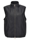 Berluti Scritto Print Sleeveless High Collar Vest In Gray