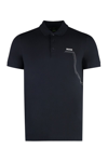 Hugo Boss Structured-cotton Polo Shirt With Zip Neck In Black