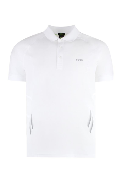 Hugo Boss Technical Fabric Polo Shirt In White