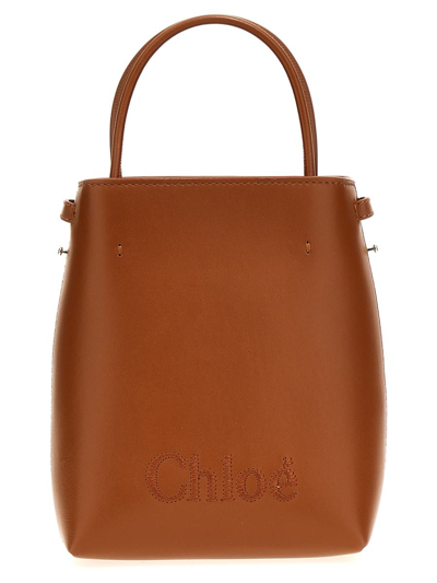 Chloé 'micro Chloe Sense' Bucket Bag In Beige
