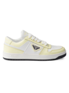 Prada Women's Downtown Leather Sneakers In Yellow White