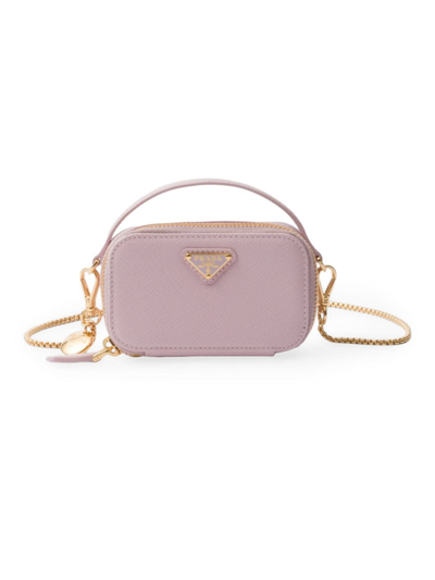 Prada Women's Saffiano Leather Mini-pouch In Pink
