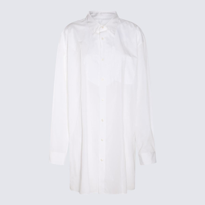 Maison Margiela Cotton-poplin Mini Shirtdress In White