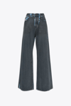 Diesel 1996 D-sire-s1 Blue Denim Loose Pant With Black Coating Detail - 1996 D-sire In Denim Scuro