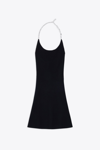 Diesel Abito Halter In Maglia Stretch Con Catena In Nero