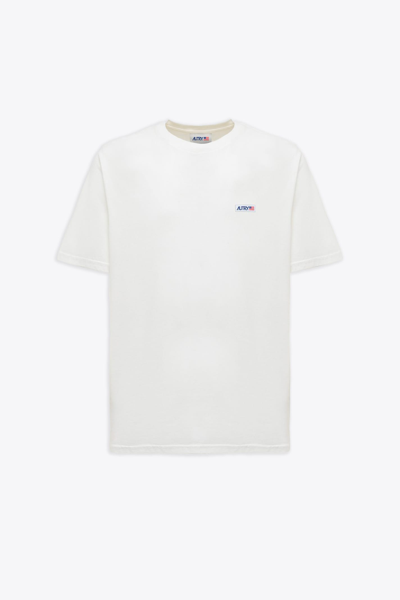 Autry T-shirt Icon Man - Apparel White White Cotton Relaxed Fit T-shirt With Logo Patch