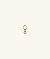 Mejuri Mini Pear Diamond Hoop Charm In Yellow