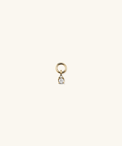 Mejuri Mini Pear Diamond Hoop Charm In Yellow