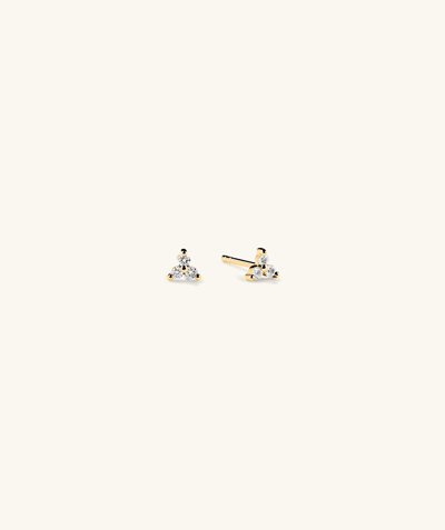 Mejuri Mini Lotus Diamond Studs In Yellow