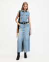 Allsaints Blair Sleeveless Denim Maxi Dress In Blue
