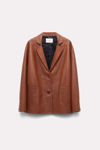 DOROTHEE SCHUMACHER LEATHER BLAZER WITH ELASTIC DETAIL ON THE BACK