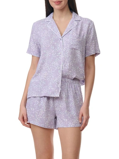 Splendid Women's Herringbone Petal Short 2-piece Pajama Set In Breezy Love