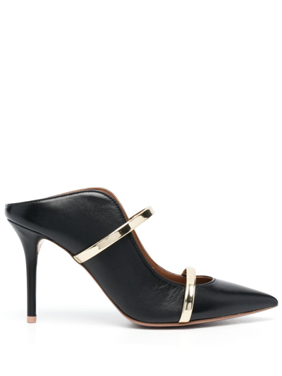 Malone Souliers Maureen 85 Leather Stiletto Mules In Negro