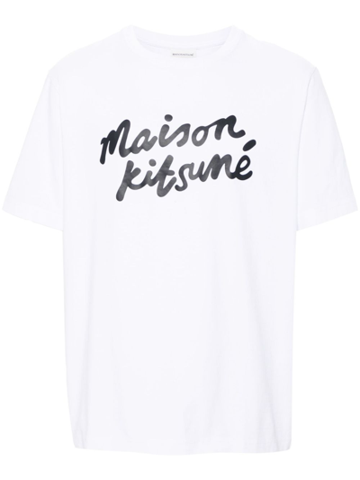 Maison Kitsuné Logo Cotton T-shirt In White