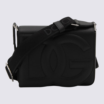 Dolce & Gabbana Black Leather Messenger Bag