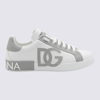 DOLCE & GABBANA DOLCE & GABBANA WHITE AND GREY LEATHER SNEAKERS