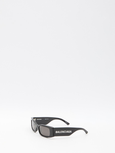 Balenciaga Max Rectangle Sunglasses In Black