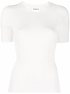 P.a.r.o.s.h Rome Knit Round Neck T-shirt In Panna