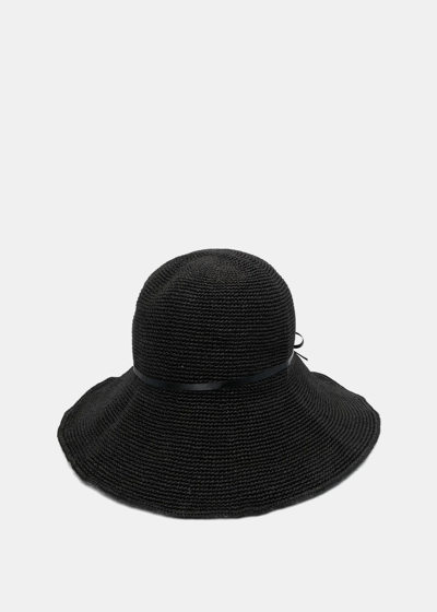 Totême Toteme Black Paper Straw Hat