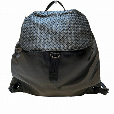 Bottega Veneta Intrecciato Black Synthetic Backpack Bag ()