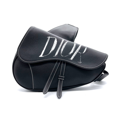 Dior Saddle Black Leather Shoulder Bag ()