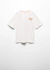 MANGO SHORT-SLEEVED T-SHIRT WITH MESSAGE OFF WHITE