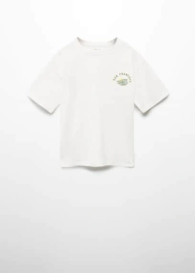 Mango Kids' Printed Cotton-blend T-shirt Off White