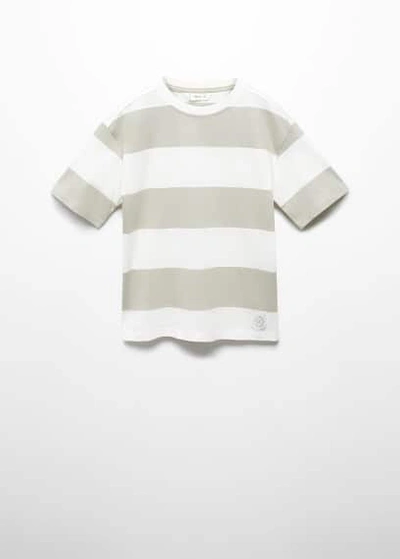 Mango Kids' Printed Striped T-shirt Khaki