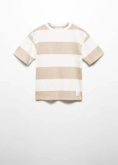 Mango Kids' Printed Striped T-shirt Sand
