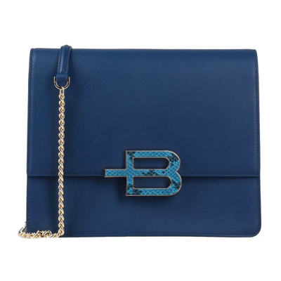 Baldinini Trend Blue Leather Crossbody Bag