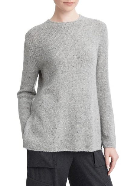 Vince Clean Trim Cashmere Sweater In Medium Grey