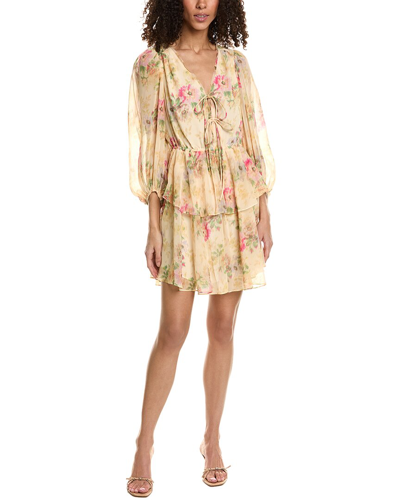 TED BAKER TED BAKER PRINTED TIE-FRONT MINI DRESS