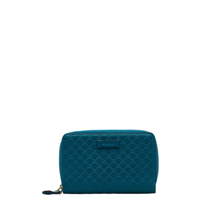 Gucci Ssima Blue Leather Wallet  ()