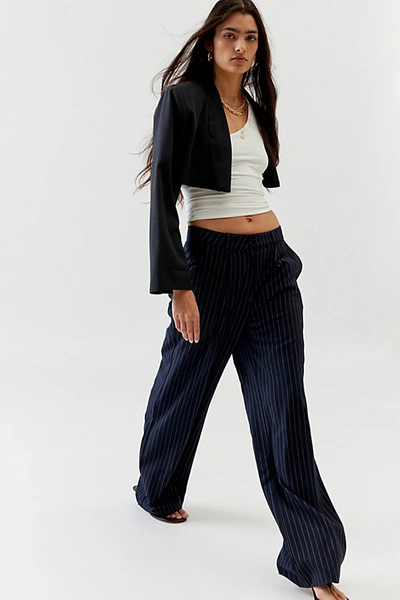 Oval Square Idris Pinstripe Trouser Pant In Navy, Women's At Urban Outfitters
