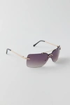 URBAN OUTFITTERS BAILEY METAL SHIELD SUNGLASSES IN BLACK, WOMEN'S AT URBAN OUTFITTERS