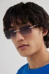 URBAN OUTFITTERS DREW RIMLESS HEX SUNGLASSES IN BLACK, MEN'S AT URBAN OUTFITTERS