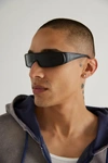 URBAN OUTFITTERS ORION WRAP SHIELD SUNGLASSES IN BLACK, MEN'S AT URBAN OUTFITTERS